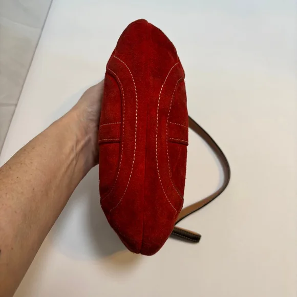 Vintage Coach 4284 Red Suede Soho Hobo Shoulder Bag 2004 Y2K Era Rare Colorway - Picture 4 of 12